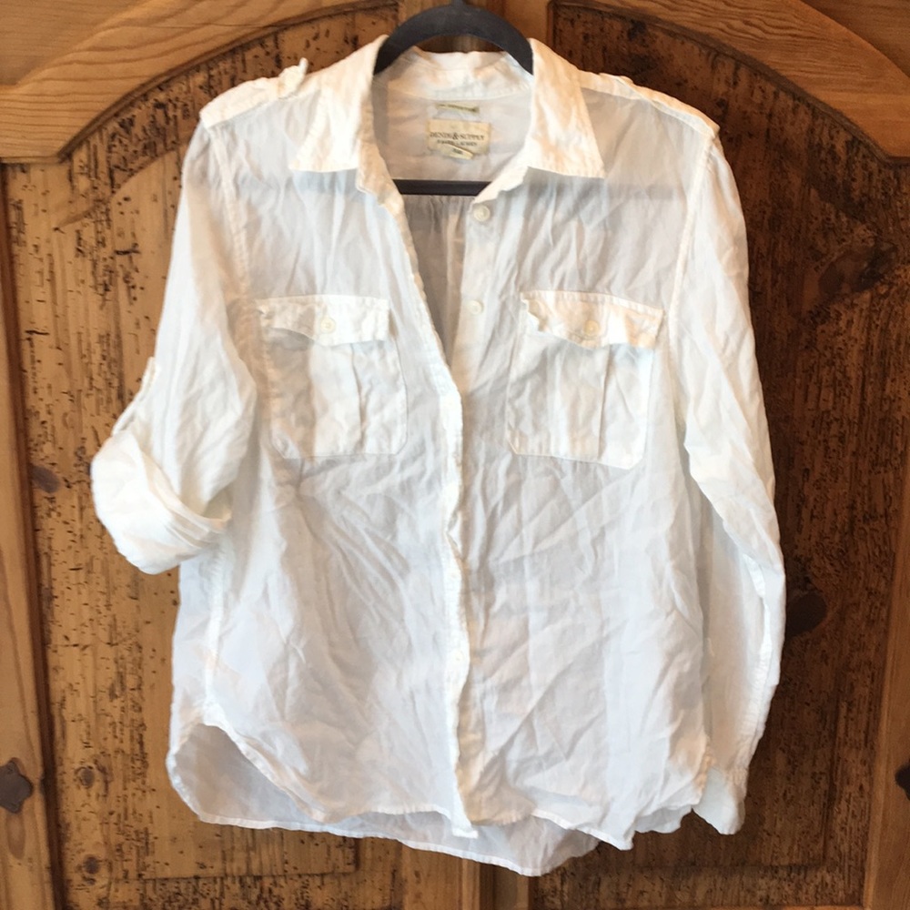 White cotton button down shirt